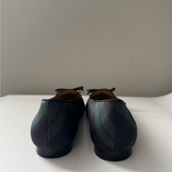 Talbots Blue & Green Blackwatch Tartan Plaid Flats with Rhinestones and Bows New - Picture 3 of 5